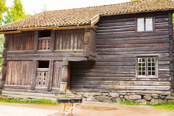 Традиционный Старый Деревянный Дом Осло Норвегия — стоковое фото