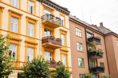 Oslo City, Norveç ağaçları ile bina.