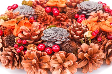 Noel dekorasyon koniler portre resim ile.