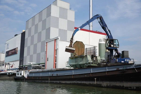 Zaanse Schans Netherlands August 2015 Industrial Area Old Building Boat — Stock Photo, Image
