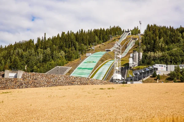 Norge Augusti 2014 Ski Jump Lutning Lysgardsbakken Öppnade 1993 Särskilt — Stockfoto