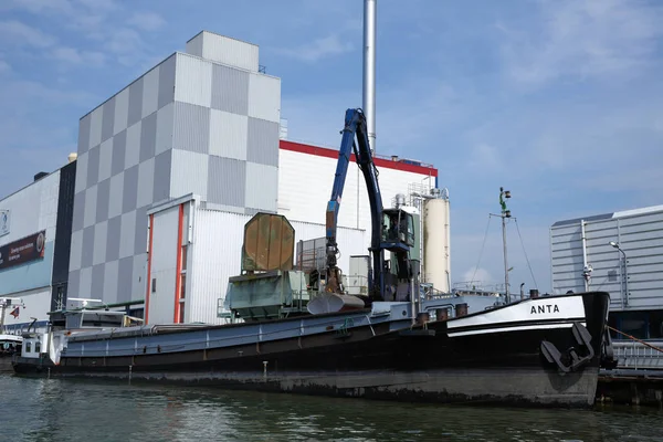 Zaanse Schans Netherlands August 2015 Industrial Area Old Building Boat — Stock Photo, Image
