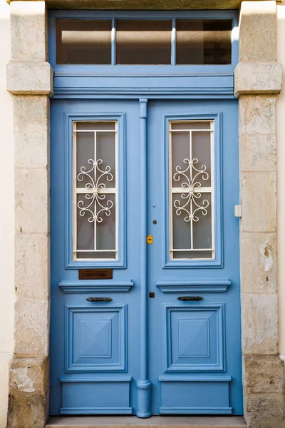 Porta Madeira Velha Com Ornamento Metálico Limassol Chipre — Fotografia de Stock