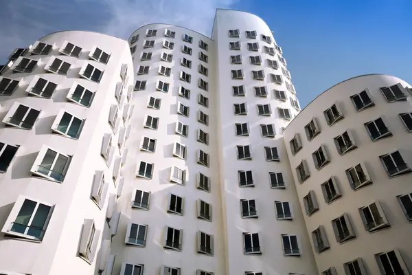 Düsseldorf Almanya Ağustos 2015 Neuer Zollhof Mimar Frank Gehry Media — Stok fotoğraf