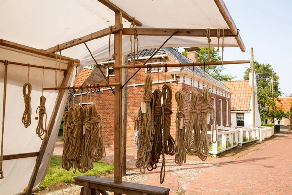 Houses Rope Shop Traditional Fisherman Village Open Air Museum Zuiderzeemuseum — стоковое фото