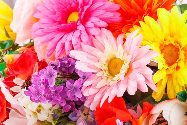 Colorful Fabric Flowers Closeup Picture — Stock Photo, Image