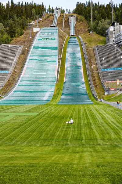 Norge Augusti 2014 Ski Jump Lutning Lysgardsbakken Öppnade 1993 Särskilt — Stockfoto