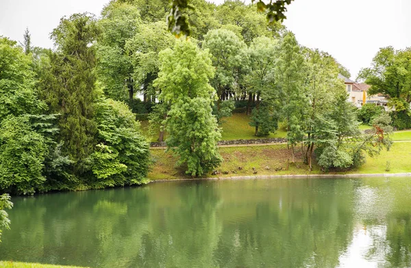 Gölet Ağaçlar Vigeland Park Oslo — Stok fotoğraf