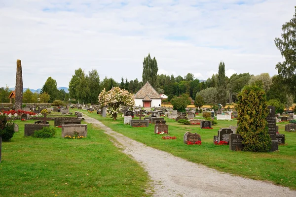 Heddal Norway August 2014 Old Cemetery Norwegian Village Old Church — Stock Photo, Image