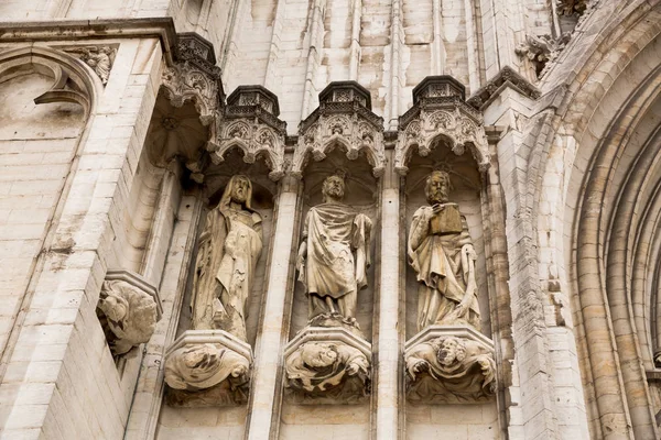 Fachada Catedral São Miguel São Gudula Bruxelas Bélgica — Fotografia de Stock