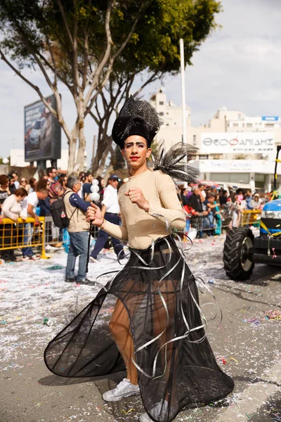 Limassol Cipro Marzo 2016 Partecipanti Non Identificati Durante Sfilata Carnevale — Foto Stock