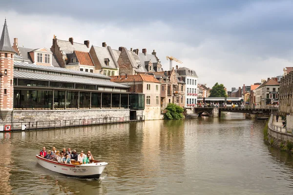 Gante Bélgica Agosto 2015 Antiguas Casas Tradicionales Colores Largo Del —  Fotos de Stock