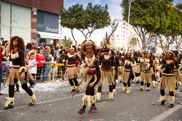 Limassol Chipre Março 2016 Participantes Não Identificados Durante Desfile Carnaval — Fotografia de Stock