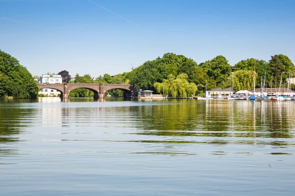 Hamburg Stadsutsikt Från Alster Sjön Gamburg — Stockfoto