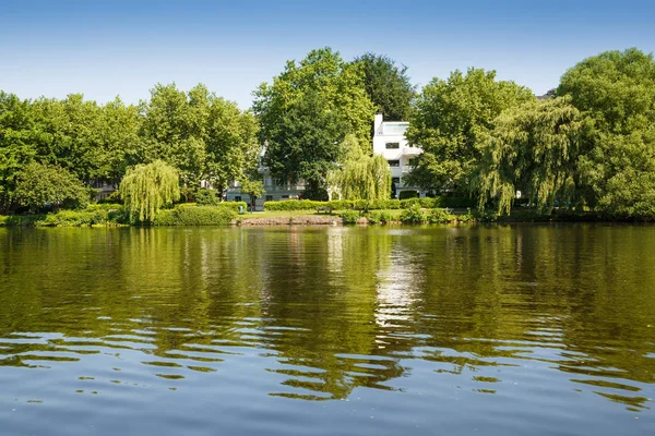 Hamburg Şehir Manzaralı Alster Gölü Gamburg — Stok fotoğraf