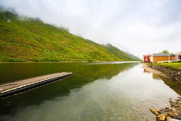 Landschaft Mit Hohen Bergen Und Fjord Mosjoen Norwegen — Stockfoto