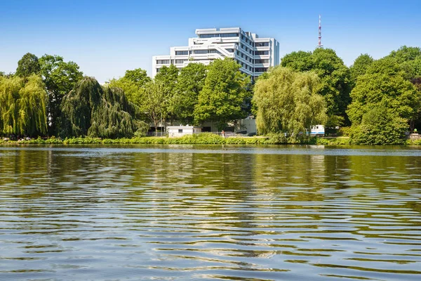 Hamburg Tyskland Juni 2016 Usa Ambassad Utsikten Från Sjön Alster — Stockfoto