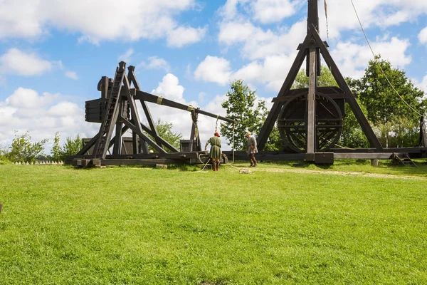 Sundby Lolland Denmark August 2017 Medieval Trebuchet Middle Ages Center — Stock Photo, Image