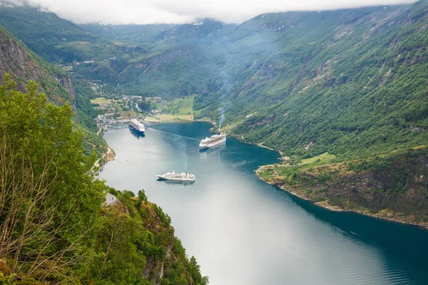 Geiranger Найкрасивіших Фіорд Світі Норвегія Всесвітньої Спадщини Юнеско — стокове фото