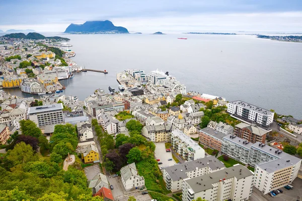 Vista Superior Cidade Alesund Noruega — Fotografia de Stock