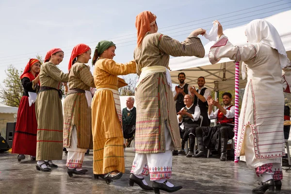 Limnatis Cypern Mars 2018 Cypriotiska Dansare Traditionella Kläder Den Årliga — Stockfoto