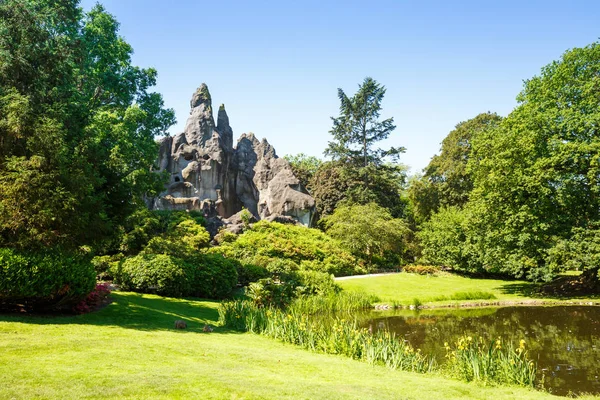 Landschap Met Rock Meer Dierentuin Van Hagenbeck Hamburg Duitsland — Stockfoto