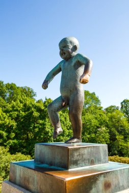 Oslo, Norveç - June15, 2018 - Gustav Vigeland şık Park tarafından oluşturulan heykel.