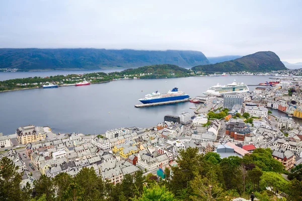 Vista Superior Ciudad Alesund Noruega —  Fotos de Stock