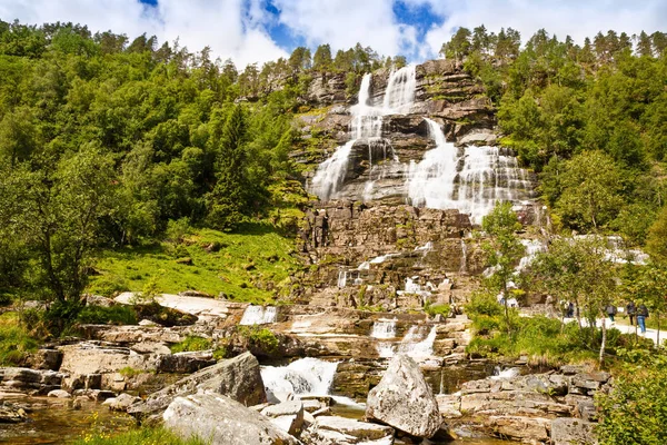 Paysage Avec Cascade Tvindefossen Norvège — Photo