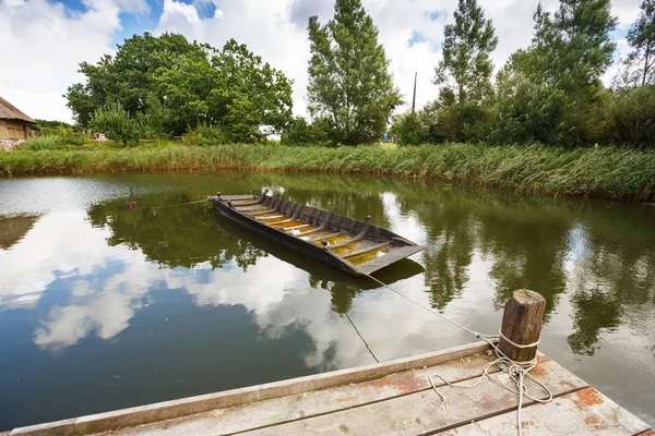 Medieval Boat Middle Ages Center Experimental Living History Museum Sundby — Stock Photo, Image