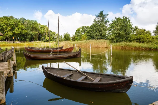 Medieval Boats Middle Ages Center Experimental Living History Museum Sundby — Stock Photo, Image