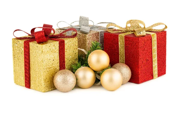 Christmas gifts and balls — Stock Photo, Image