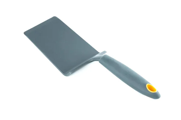 Spatule Ustensile Cuisine Plastique Gris Isolé Sur Fond Blanc — Photo