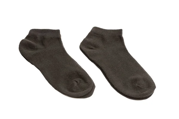Das Paar Schwarze Socken Isoliert Auf Weißem Hintergrund — Stockfoto