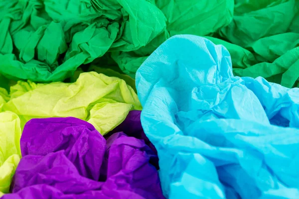 Crumpled Papéis Crepe Coloridos Como Fundo — Fotografia de Stock