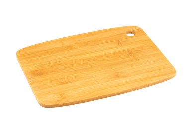 Tahta kesme tahtası beyaz arkaplanda izole edildi.