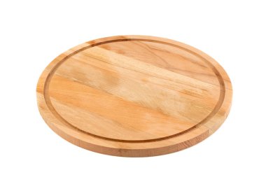 Tahta kesme tahtası beyaz arkaplanda izole edildi.