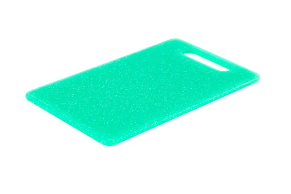 Green Plastic Cutting Board Isolated White Background — Stock Photo, Image