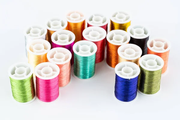 Colorful Silk Thread Reels Close Picture — Stock Photo, Image