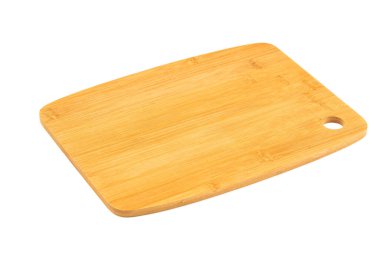 Tahta kesme tahtası beyaz arkaplanda izole edildi.