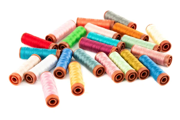 Colorful Cotton Thread Reels Close Picture — Stock Photo, Image