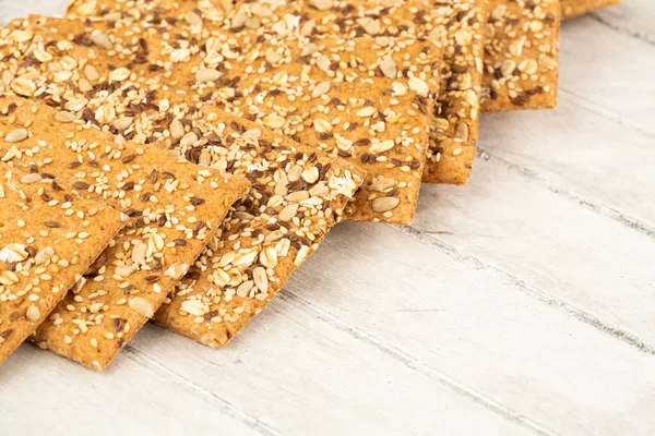 Montón Galletas Sobre Fondo Madera Gris — Foto de Stock