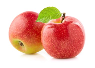 İki elma yaprak ile