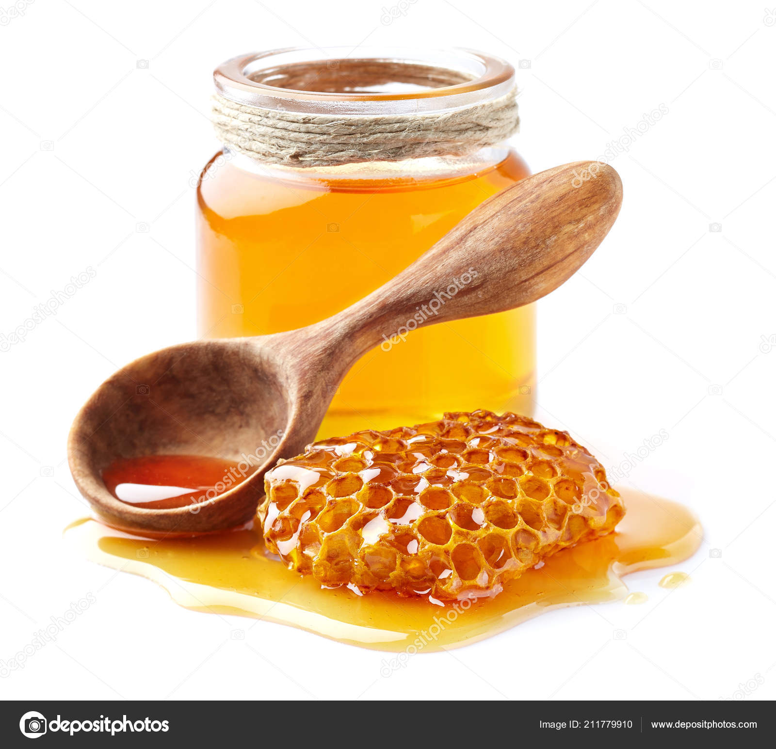 Honey Honeycomb White Background Stock Photo By C Dionisvera 211779910