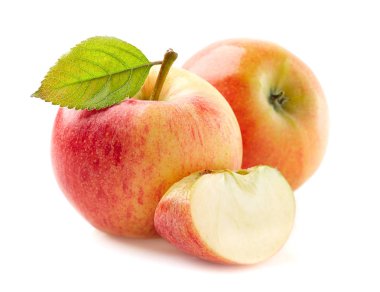 Pembe apple yaprak ile