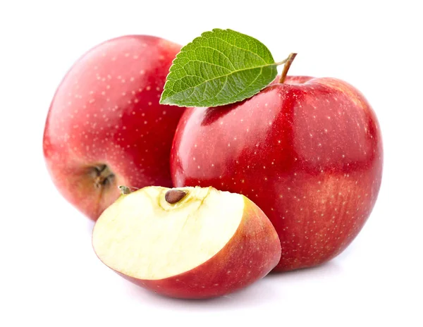 Червоні Яблука Листям — стокове фото