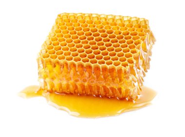 Beyaz arkaplanda bal peteği