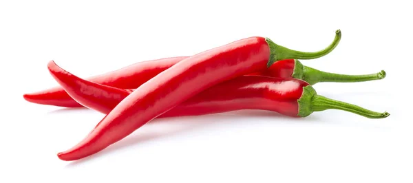 Röd varm paprika på vit — Stockfoto