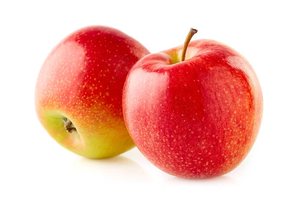 Twee appels in close-up op wit — Stockfoto