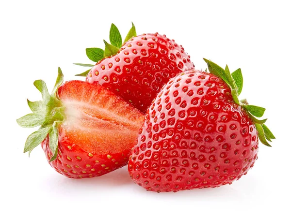 Erdbeeren Nahaufnahme Auf Weißem Hintergrund — Stockfoto